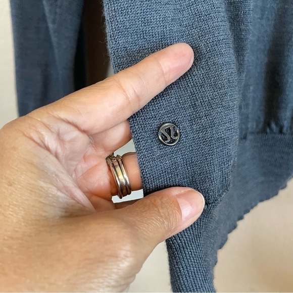 Lululemon Rising Salutation Sweater Heathered Astro Blue Wool Blend W3AFKS - Picture 8 of 10